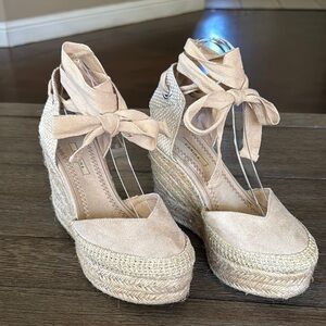 Corina Espadrille Wrap Platform Wedge Natural